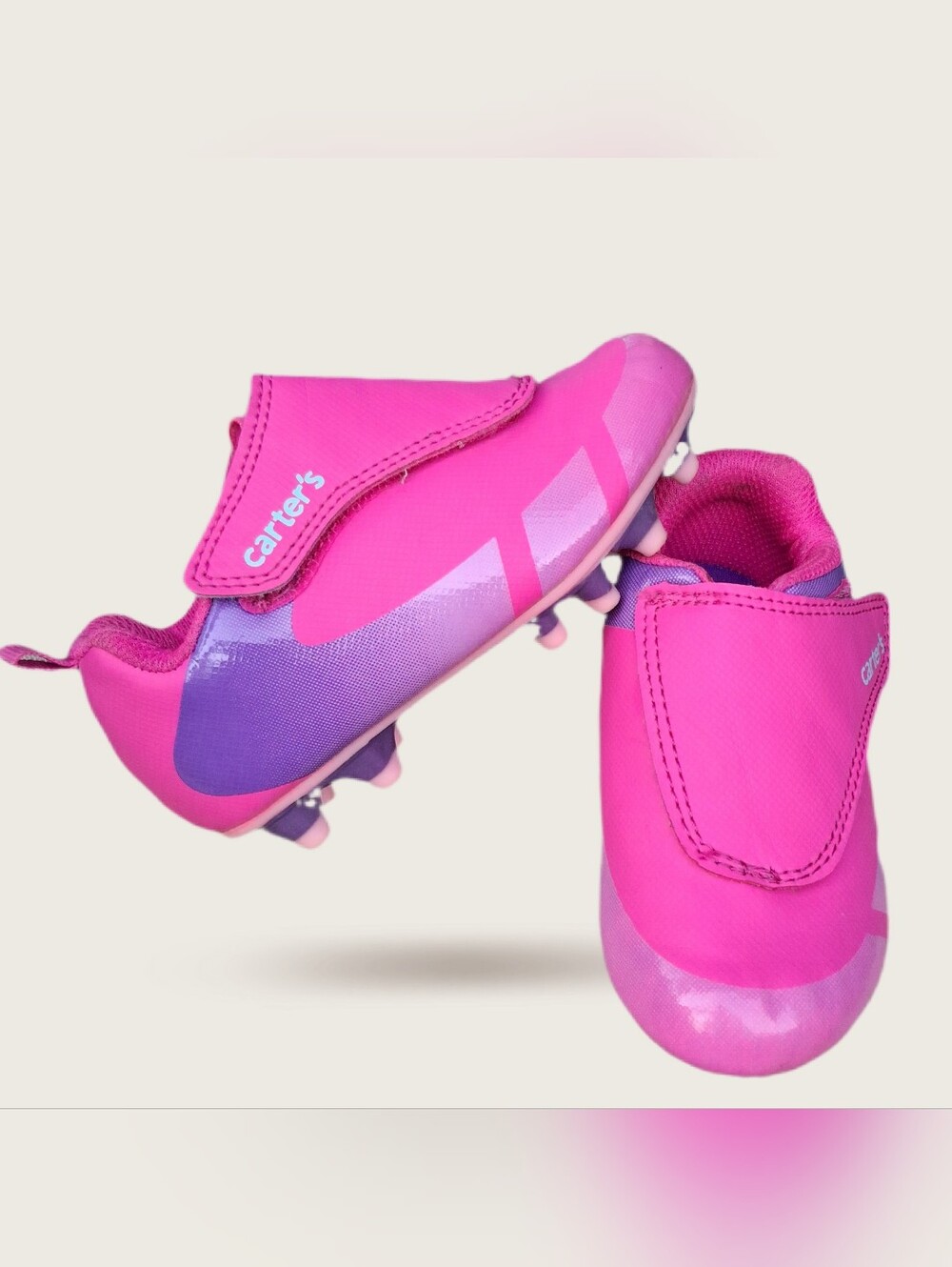 Carter's Pink and Purple Kids Soccer Cleats with Velcro Strap